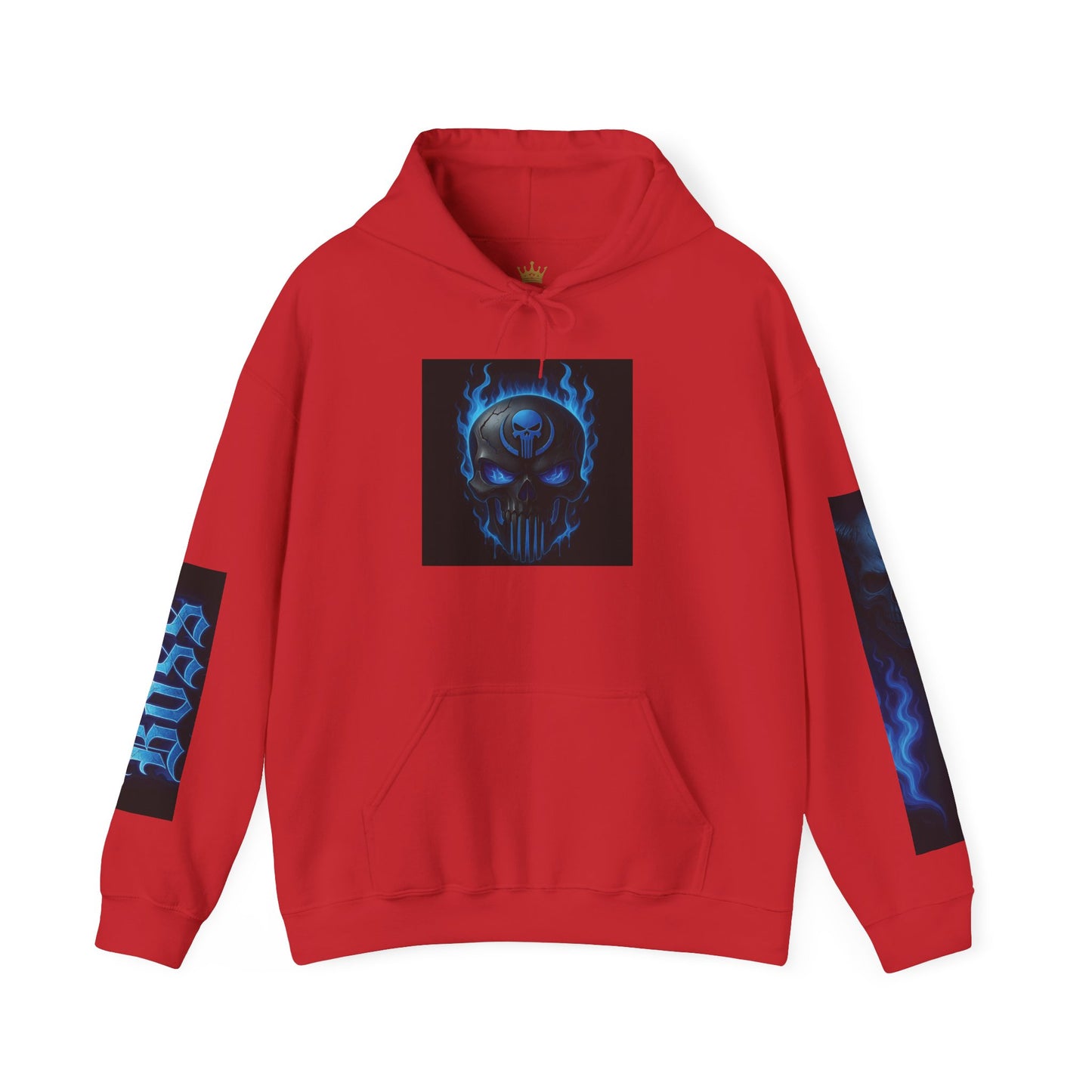 Vibrant Boss Skull Hoodie, Unisex Skull Sweatshirt, Grunge Hooded Sweatshirt, Unique Gift for Him/Her, Casual Streetwear