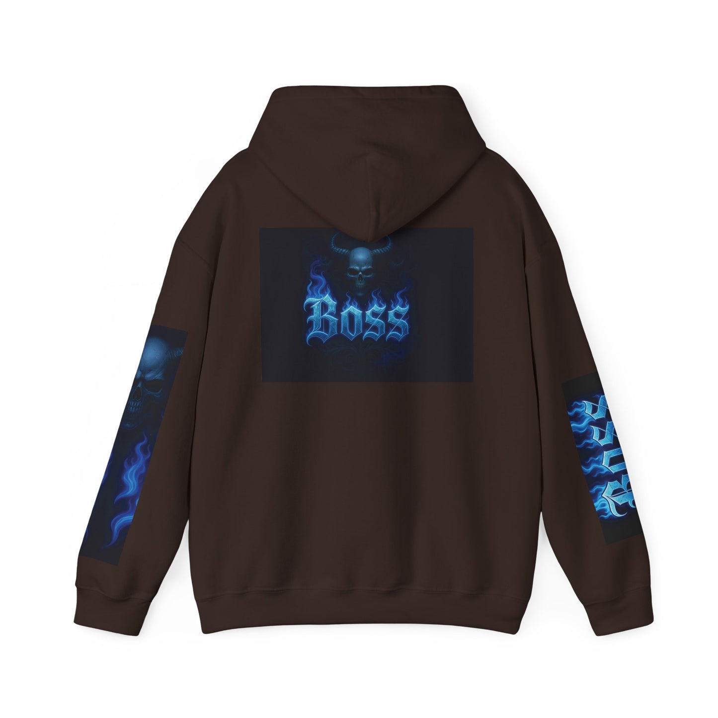Vibrant Boss Skull Hoodie, Unisex Skull Sweatshirt, Grunge Hooded Sweatshirt, Unique Gift for Him/Her, Casual Streetwear