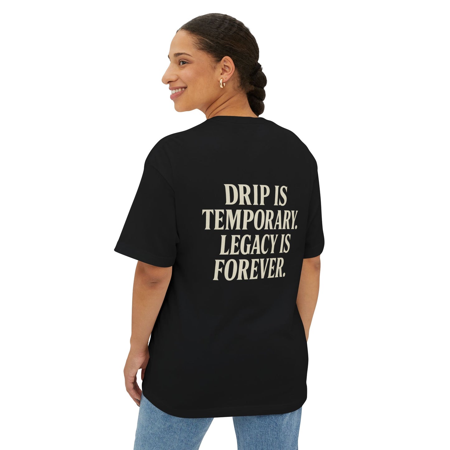 Unisex Oversized Boxy Tee with Crown & Rose Design | Trendy Graphic Tee, Streetwear Fashion, Layering Essential, Gift for Him/Her