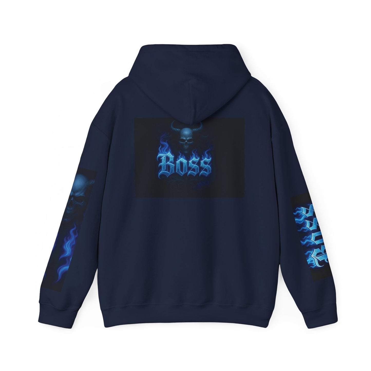 Vibrant Boss Skull Hoodie, Unisex Skull Sweatshirt, Grunge Hooded Sweatshirt, Unique Gift for Him/Her, Casual Streetwear