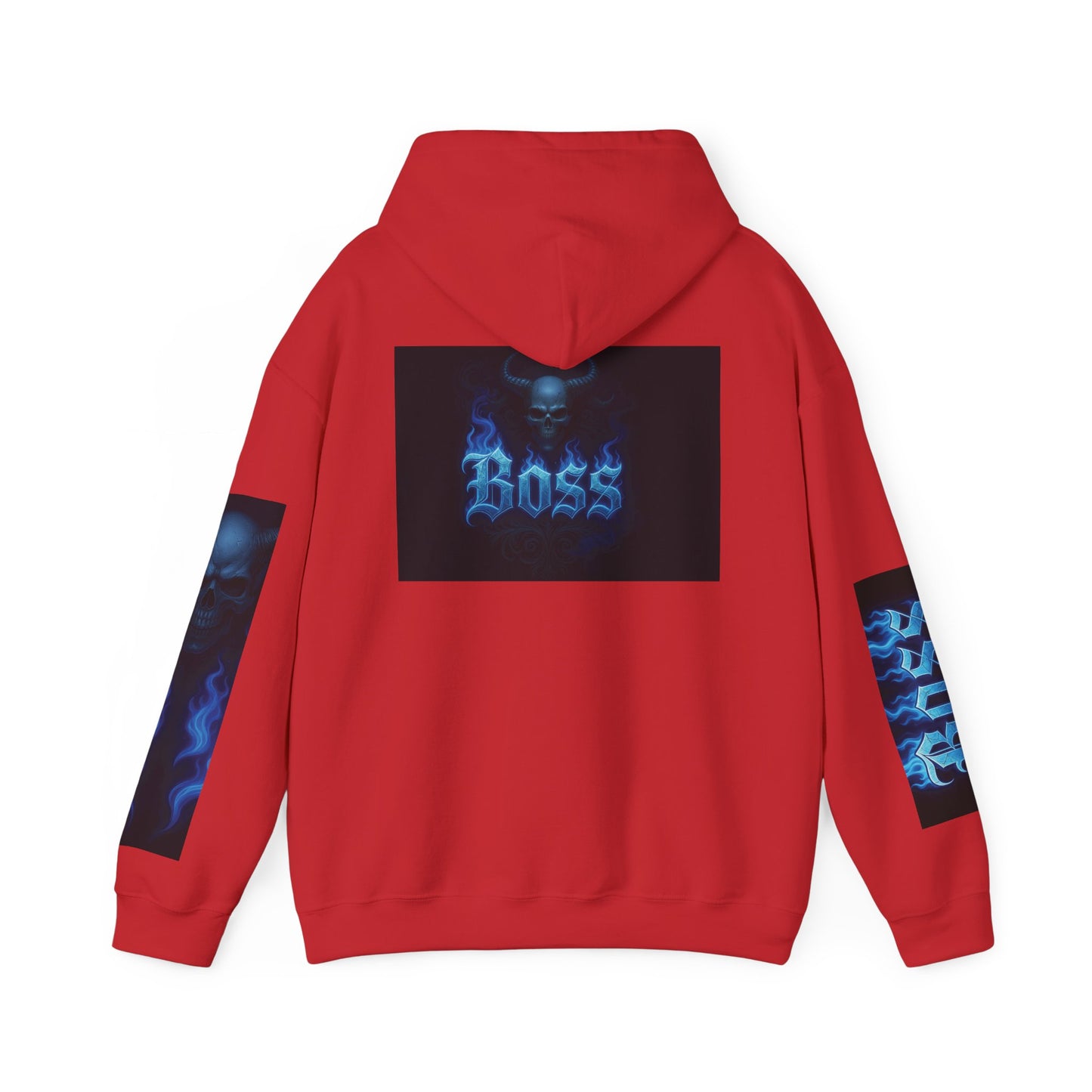 Vibrant Boss Skull Hoodie, Unisex Skull Sweatshirt, Grunge Hooded Sweatshirt, Unique Gift for Him/Her, Casual Streetwear