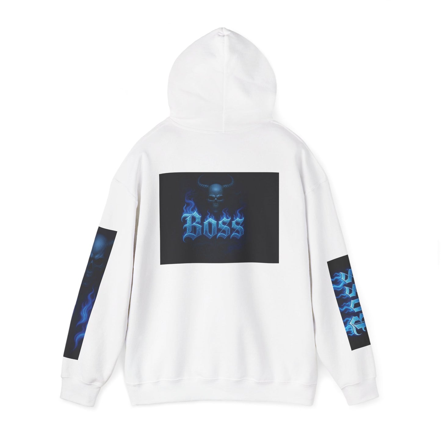 Vibrant Boss Skull Hoodie, Unisex Skull Sweatshirt, Grunge Hooded Sweatshirt, Unique Gift for Him/Her, Casual Streetwear