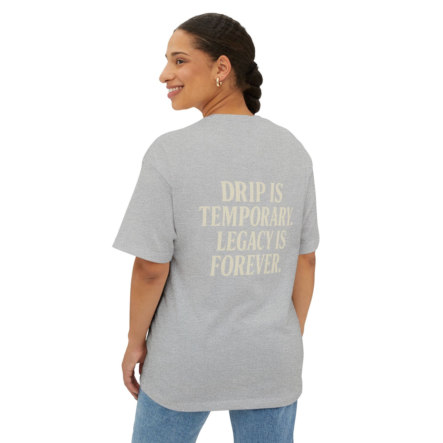 Unisex Oversized Boxy Tee with Crown & Rose Design | Trendy Graphic Tee, Streetwear Fashion, Layering Essential, Gift for Him/Her
