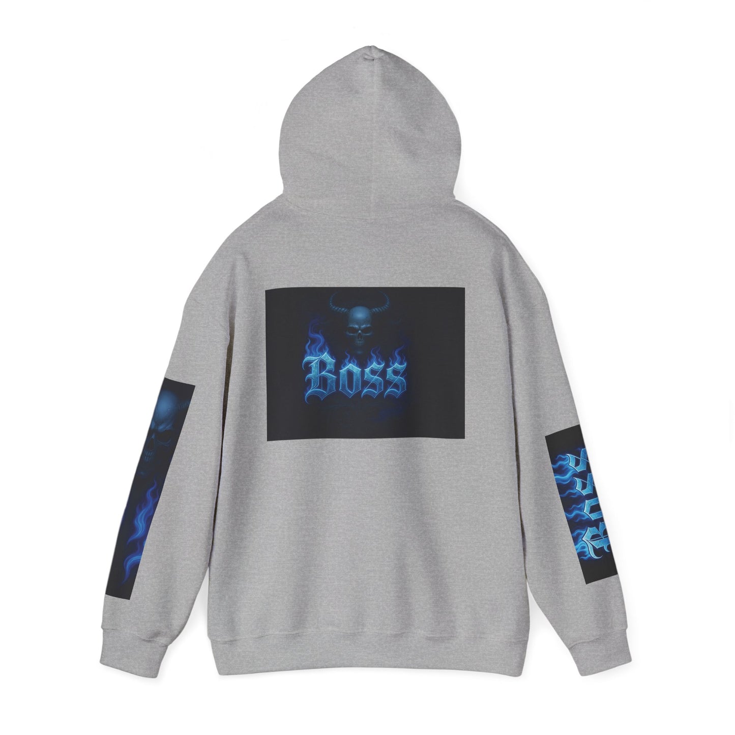 Vibrant Boss Skull Hoodie, Unisex Skull Sweatshirt, Grunge Hooded Sweatshirt, Unique Gift for Him/Her, Casual Streetwear