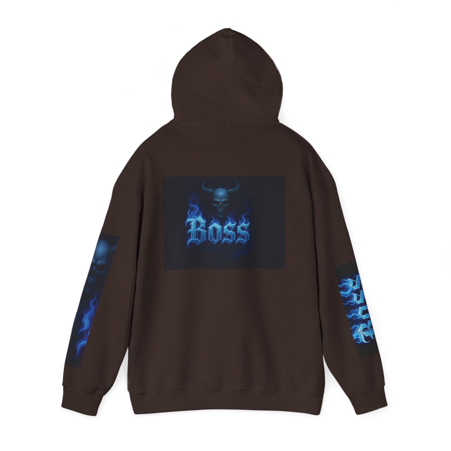 Vibrant Boss Skull Hoodie, Unisex Skull Sweatshirt, Grunge Hooded Sweatshirt, Unique Gift for Him/Her, Casual Streetwear