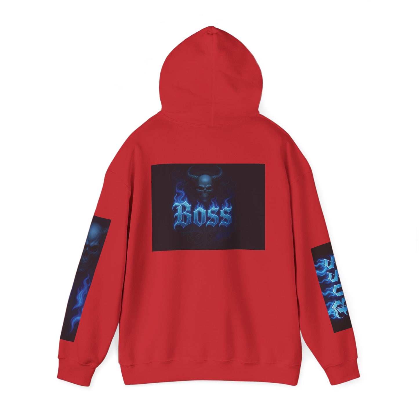 Vibrant Boss Skull Hoodie, Unisex Skull Sweatshirt, Grunge Hooded Sweatshirt, Unique Gift for Him/Her, Casual Streetwear