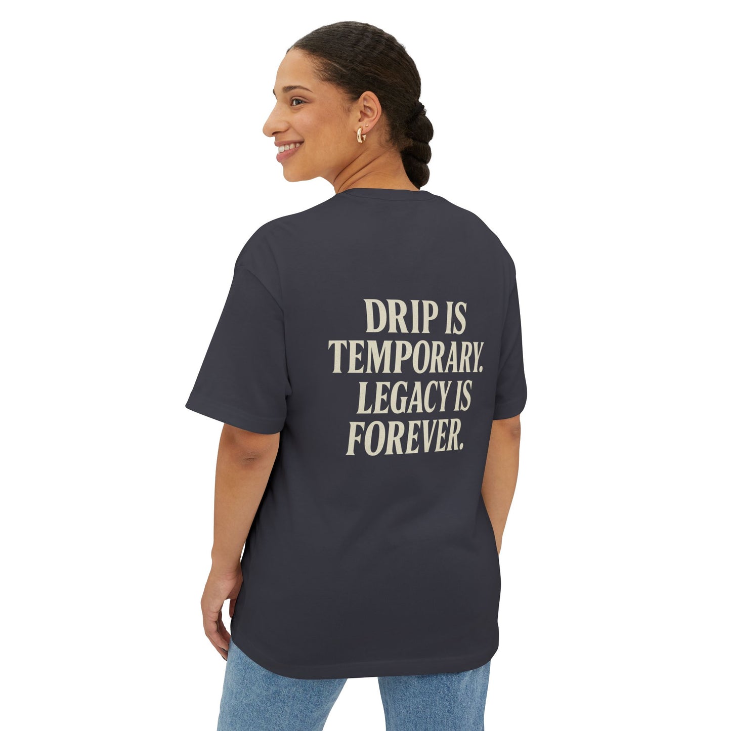 Unisex Oversized Boxy Tee with Crown & Rose Design | Trendy Graphic Tee, Streetwear Fashion, Layering Essential, Gift for Him/Her