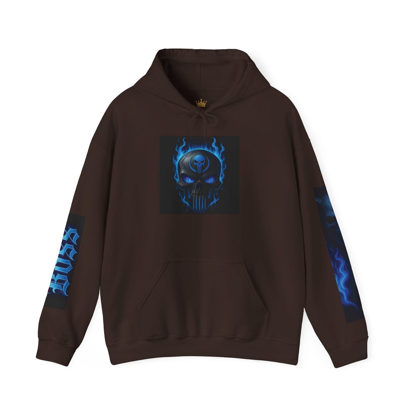 Vibrant Boss Skull Hoodie, Unisex Skull Sweatshirt, Grunge Hooded Sweatshirt, Unique Gift for Him/Her, Casual Streetwear