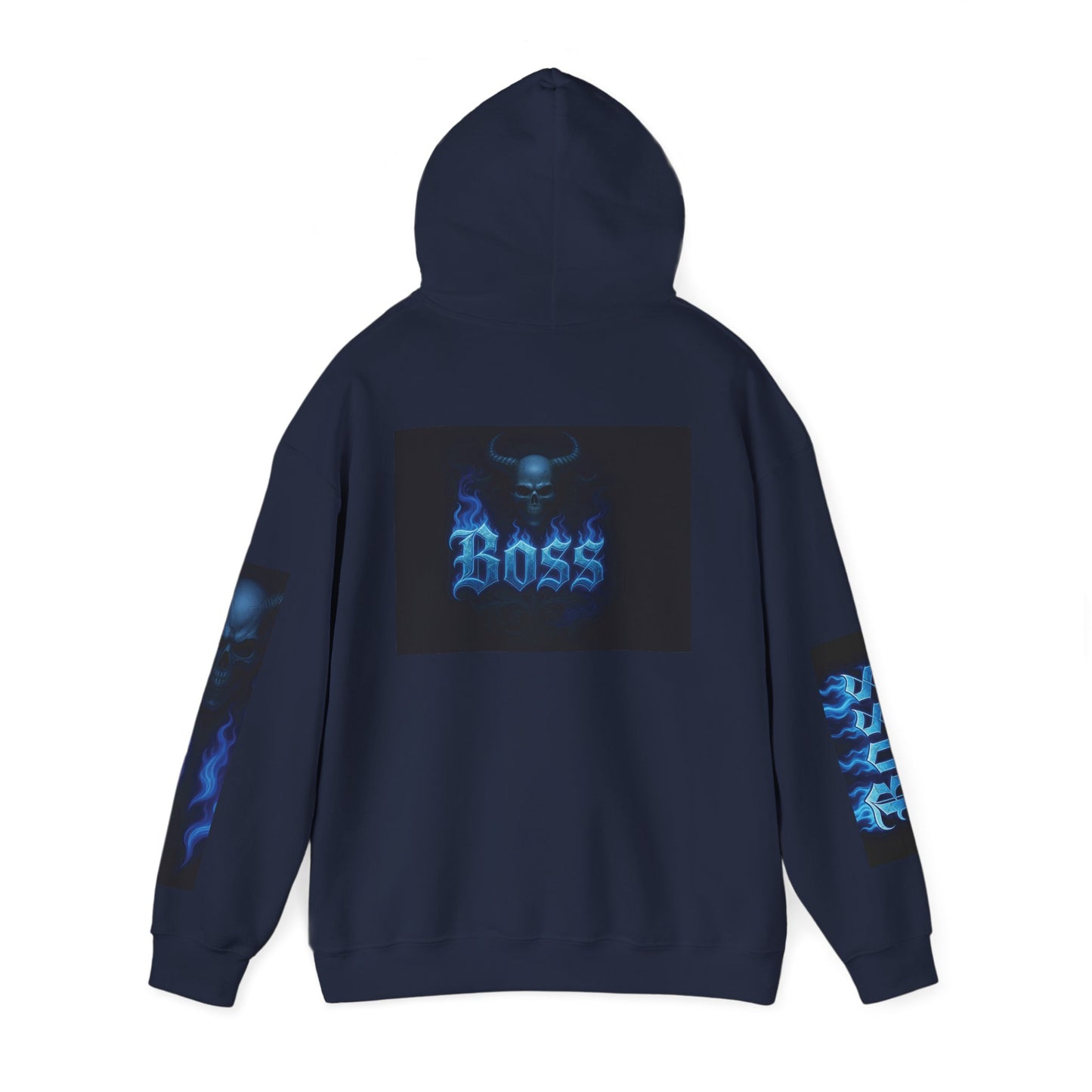 Vibrant Boss Skull Hoodie, Unisex Skull Sweatshirt, Grunge Hooded Sweatshirt, Unique Gift for Him/Her, Casual Streetwear