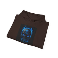 Vibrant Boss Skull Hoodie, Unisex Skull Sweatshirt, Grunge Hooded Sweatshirt, Unique Gift for Him/Her, Casual Streetwear