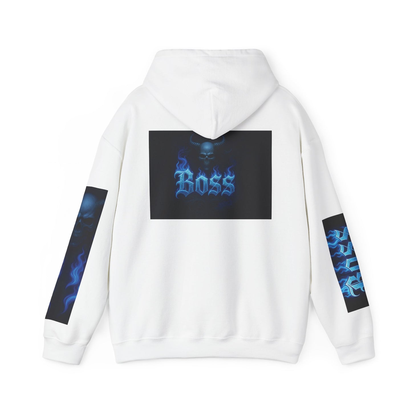Vibrant Boss Skull Hoodie, Unisex Skull Sweatshirt, Grunge Hooded Sweatshirt, Unique Gift for Him/Her, Casual Streetwear