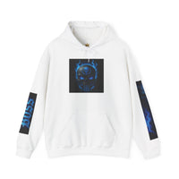 Vibrant Boss Skull Hoodie, Unisex Skull Sweatshirt, Grunge Hooded Sweatshirt, Unique Gift for Him/Her, Casual Streetwear