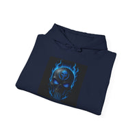 Vibrant Boss Skull Hoodie, Unisex Skull Sweatshirt, Grunge Hooded Sweatshirt, Unique Gift for Him/Her, Casual Streetwear