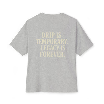 Unisex Oversized Boxy Tee with Crown & Rose Design | Trendy Graphic Tee, Streetwear Fashion, Layering Essential, Gift for Him/Her